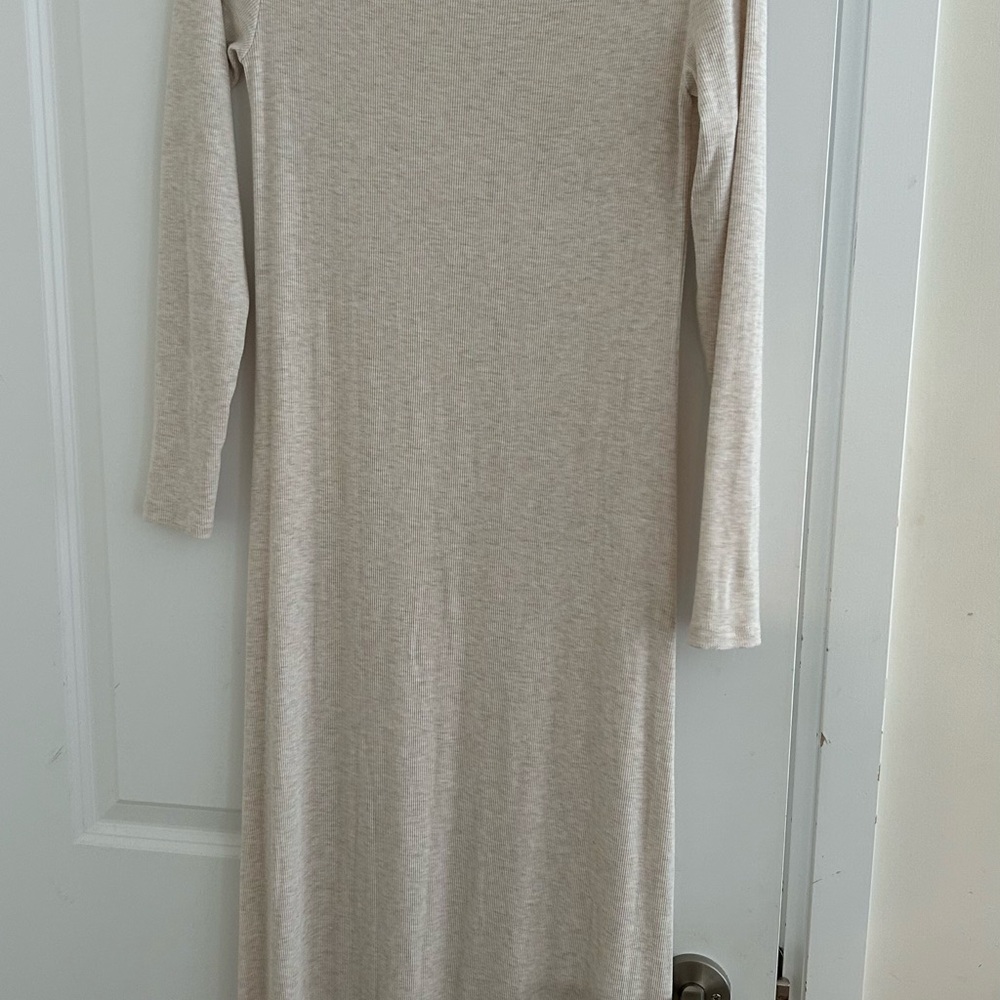 Aritzia Beige Long Sleeve Dress